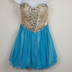 Women's size 3/4 Deb beaded Formal prom dress
